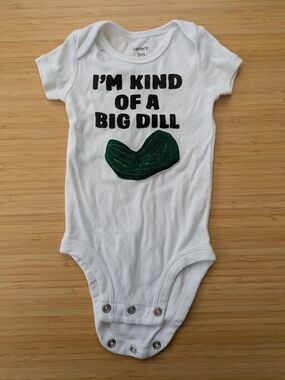 Baby/Toddler 'Big Dill' Onesie/Shirt with Green Pickle Applique - Various Sizes
